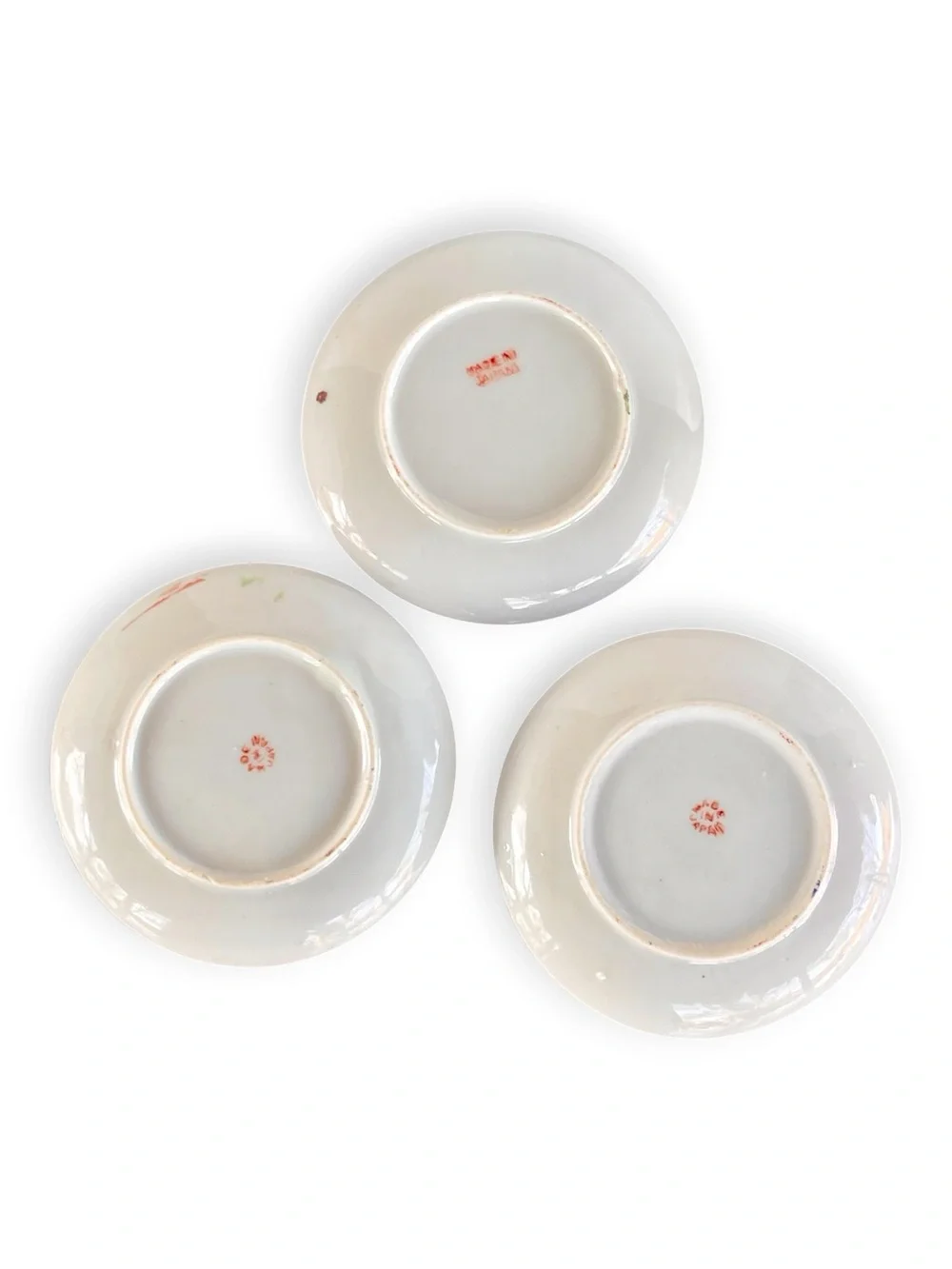 Post War Floral Patterned Porcelain Demitasse Teacup Saucer 5pc. Set